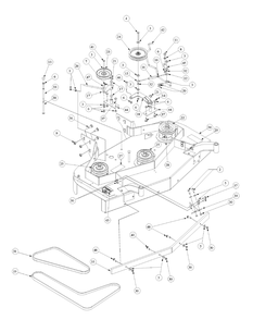 Deck Assembly Diagram and Parts List for H1748 55AE3D4S750-WAM Cub Cadet Lawn Mower